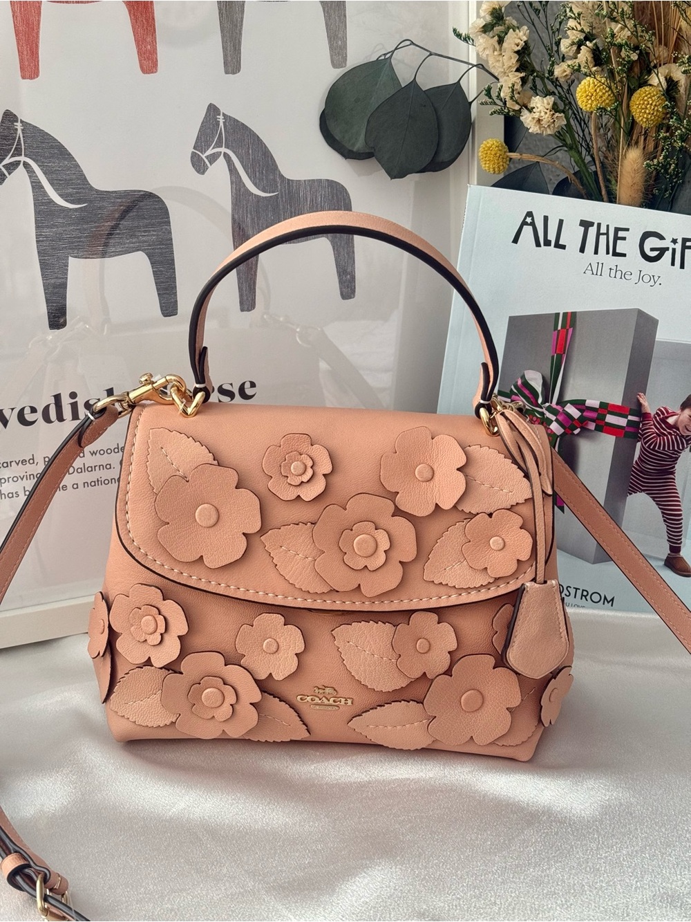 Coach cdy44 Emory Top Handle Bag With Floral Applique